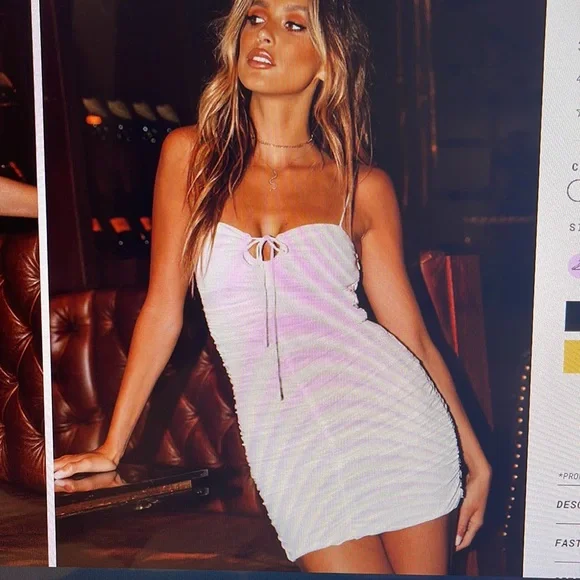 open lace back dress Swing Mini Dress White main image 1